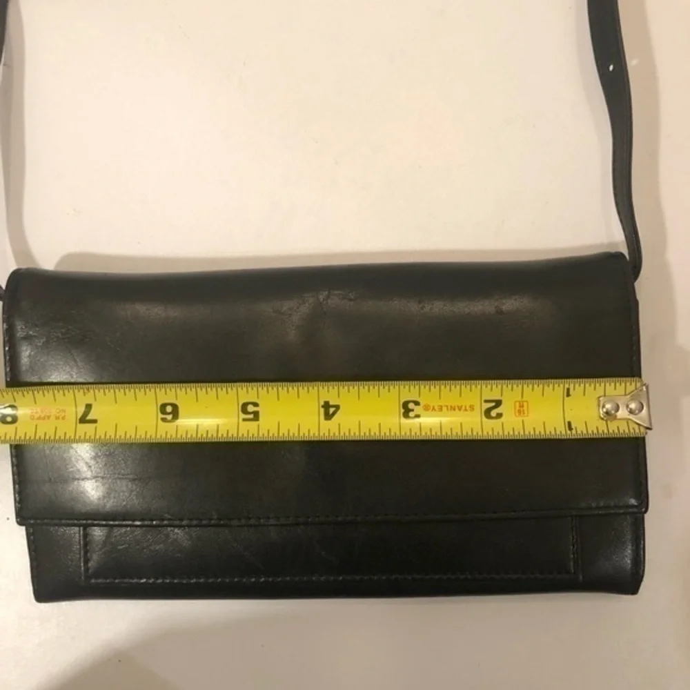 J. Crew black leather organizer bag